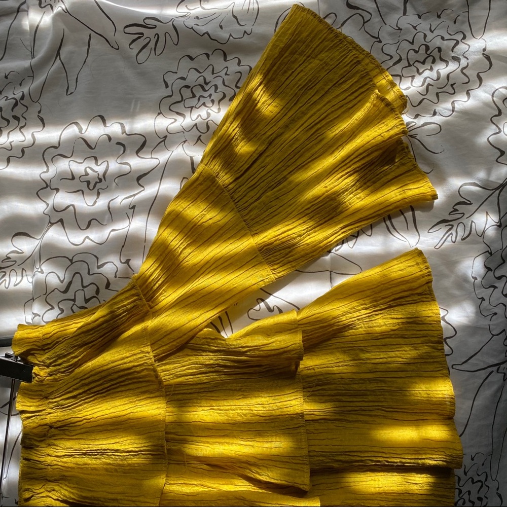 Yellow off the shoulder blouse